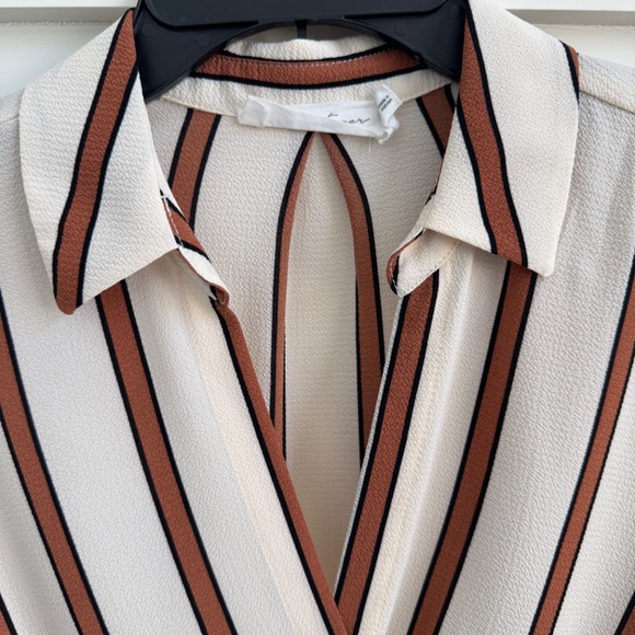 All in Favor Drape Front Striped Patterned Blouse - Picture 3 of 5